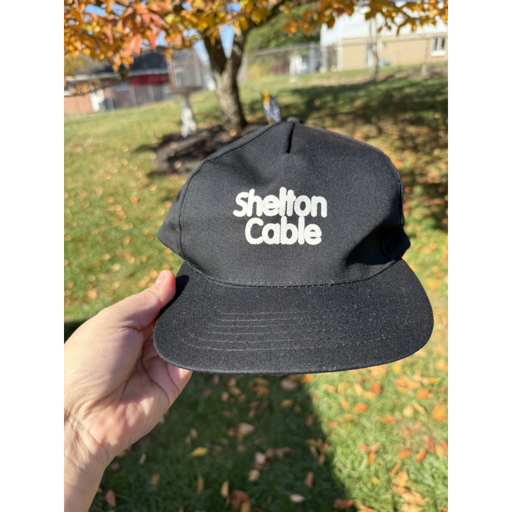 Vintage 90’s Shelton Cable Company Black Trucker Hat Adjustable Western